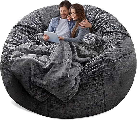 Bean Bag Chair Cover, Big Round Lazy Sofa Bed Cover for Adults (No Filler)