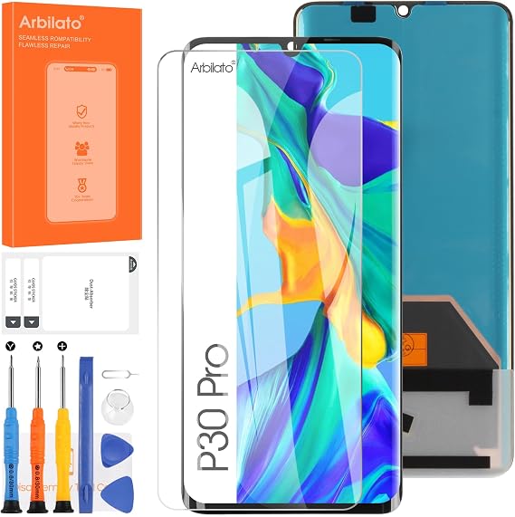 OLED Screen for Huawei P30 Pro Screen Replacement for VOG-L29 LCD Screen VOG-L09,VOG-AL00,VOG-TL00 Touch Display Digitizer Assembly Repair Parts(with Figerprint Function)
