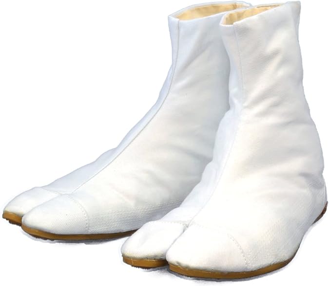 Ninja Tabi Shoes Low Top Comfort Cushioned Split Toe Boots 7 Clips White