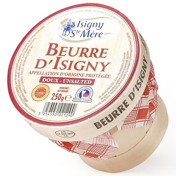 Isigny French Normandy Unsalted Butter Basket 8.8 oz Grass Fed European Butter