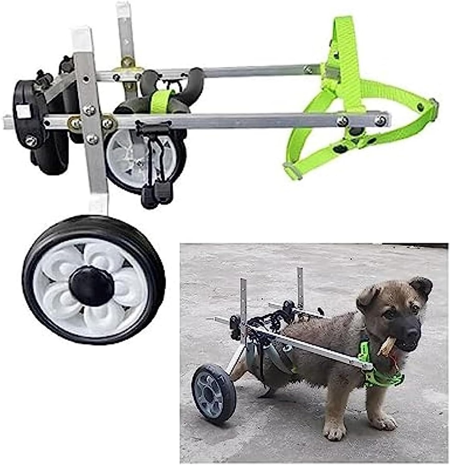PAREKS Adjustable Dog Wheelchair For Back Legs， Pet Doggie Wheelchairs For Small/Medium Dogs, Assist Small Pets With Paralyzed Hind Limbs To Recover Their Mobility (Size : Size M) (Size : Size XXS)