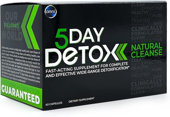 Wellgenix Omni 5 Day Detox Cleanse - Premium Natural Body Detox Supplement, 40 Capsules for Toxin Removal, Total Body Purge, Supports Healthy Liver, Kidneys, Urinary Tract, Digestive System