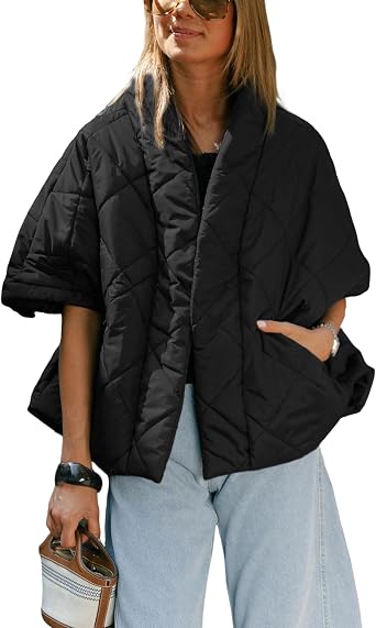 Lianlive Women Puffer Vests Casual Lightweight Oversized Padded Jacket Coat Warm Quilted Vest Outerwear with Pockets