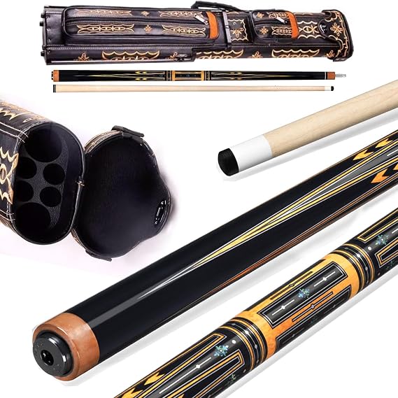 SinSed tacos de billar profesionales fibra de carbono1/2 Split Construction 13MM 58-Inch 20 Oz Pool Cue with Bag, Carbon Fiber Tube Foreleg(Color:4)