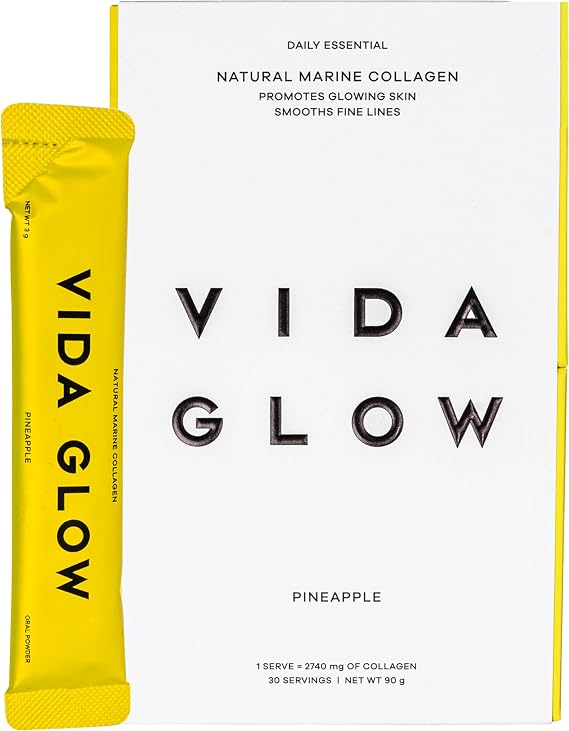 Vida Glow Marine Collagen Powder, 30 Servings, Pineapple Flavor