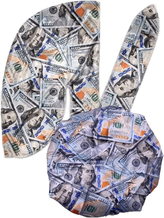 Anime Durag and Silk Bonnet 2pcs Set for Men and Women, Silky Satin Bonnet Durag, Silk Fabric for Comfort and Compression