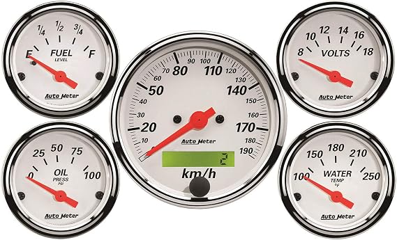Auto Meter 1302-M Arctic White Street Rod Kit