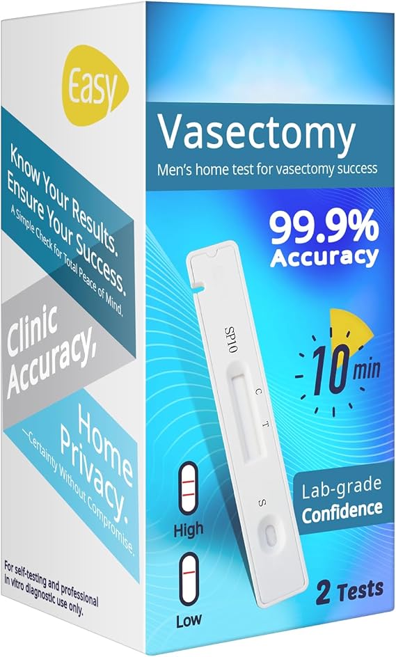 Vasectomy At Home Test Kit, Private Fast Accurate Post Vasectomy Sperm Check, Easy Operation Quick Read Results 2 Tests