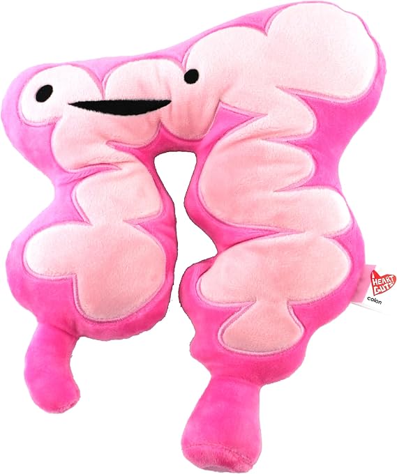 I Heart Guts Colon Plush - 11" Cute Digestive System Plushie for Cancer Awareness, Surgery Recovery & Get Well Recovery Gift, Soft Anatomy Plushie for Medical Students and Nurses GI Doctor