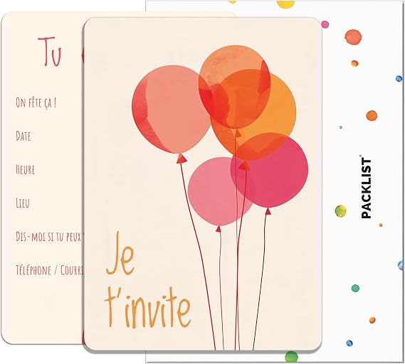 Birthday Invitation Cards - 12 x Invitation Cards with Balloons for Your Party - The Perfect Invitation Card for an Unforgettable Party!