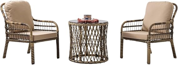 ReHome Capri Swing Pisa Tekli Rattan Bahçe Balkon Oturma Grubu Açık Kahve 703