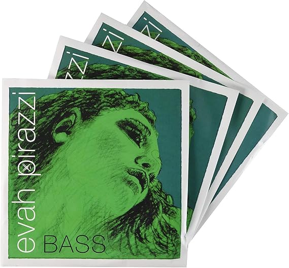 Pirastro Double Bass Evah Pirazzi String Set, Medium Premium Steel Strings Made With Fine Flexible Synthetic Core, Replacement Accessory for Professional and Double Bass Players