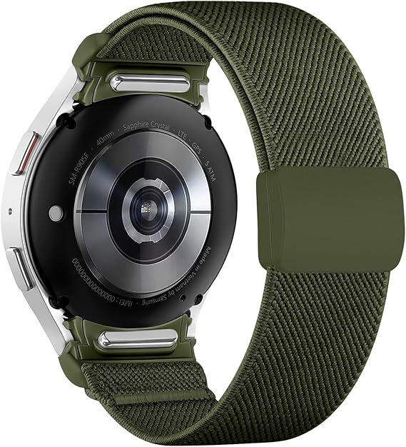Stretchy Bands Compatible with Samsung Galaxy Watch 7 6 5 4 FE Band 40mm 44mm/5 Pro Band/Galaxy Watch 6 4 Classic 47mm 43mm 42mm 46mm, One Click No Gap Gradient Print Nylon Strap