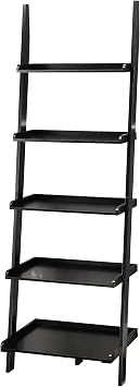 Convenience Concepts American Heritage 5 shelves Bookshelf Ladder, Black