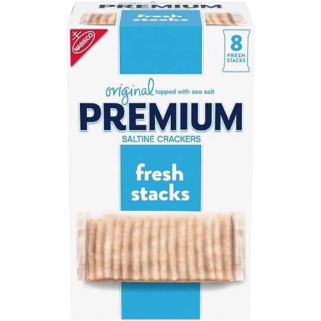 Premium Fresh Stacks Original Saltine Crackers, Travel Snacks, 13.6 oz (8 Multi Snack Packs)