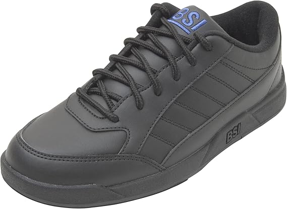 BSI Youth Boys Sport Bowling Shoe - Lightweight Leather Shoes with Cushioned Support, White/Black, Kids