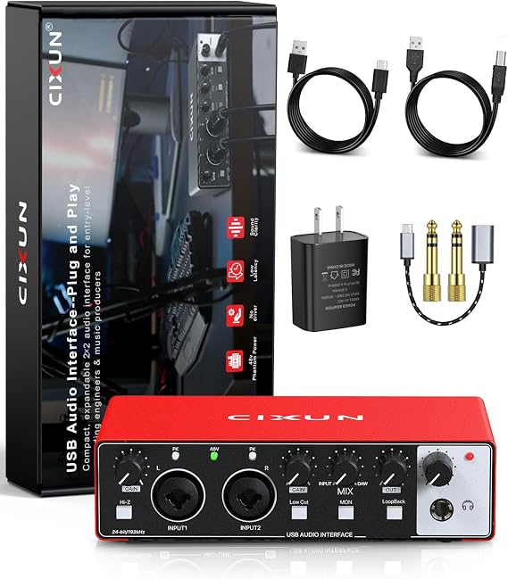 2x2 USB-C Audio Interface for PC/Mac Recording