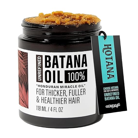 Unrefined Batana Oil for Hair Growth - Authentic & Organic Dr Sebi Batana Hair Mask from Honduras - Natural Hair Growth Oil - 4 Ounce Jar | Clinically Proven to Support Hair Growth | Deeply Moisturizes Dry Hair & Scalp | For All Hair Types & Textures