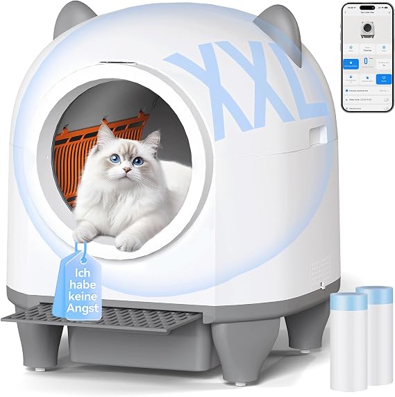Devoko Automatic Cat Litter Tray 90L, App Control, Safety Sensors