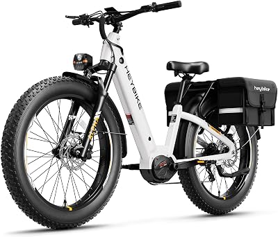 Heybike Alpha Electric Bike for Adults,1500W Peak Mid-Drive,28MPH Off-Road E-Bike with 26 x 4.0 Fat Tires with 8-Speed,Torque Sensor, Hydraulic Brakes & Front Suspension
