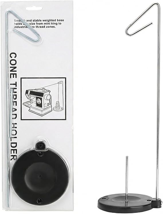 SXDLCX Single Cone Thread Spool Holder Stand with Heavy Plastic Base for Sewing, Embroidery, Quilting, Serger Machines, NOT Adjustable Height (Plastic Base)