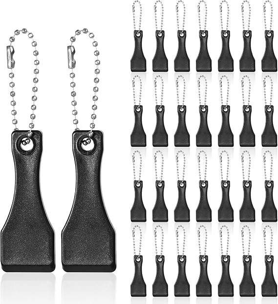 30Pcs Lottery Ticket Scratcher Tool,Plastic Scraper off Tool Keychain,Black