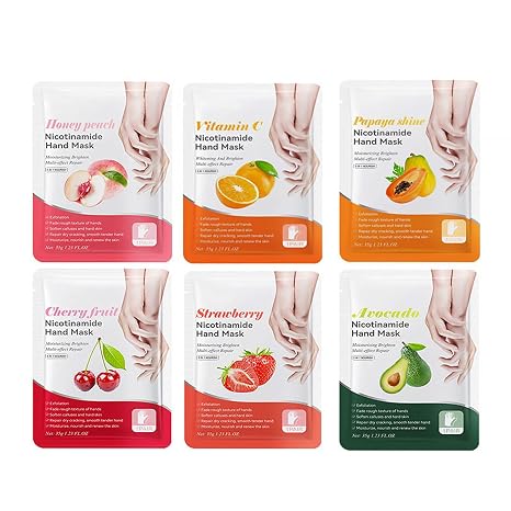 Hand Mask 6 Pairs of Hand Care Gloves Exfoliating Hand Masks with Hyaluronic Acid and Ceramides Hand Care Hand Mask Moisturising Hand Gloves for Men and Women with Cracked Hands