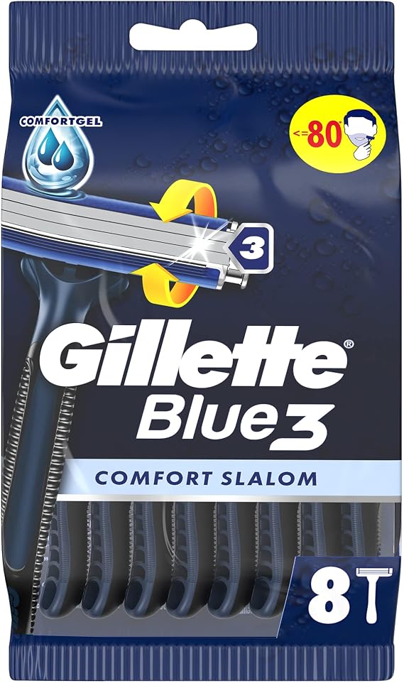 Gillette Blue3 Slalom Use Horse Men's Razor 8 Pieces