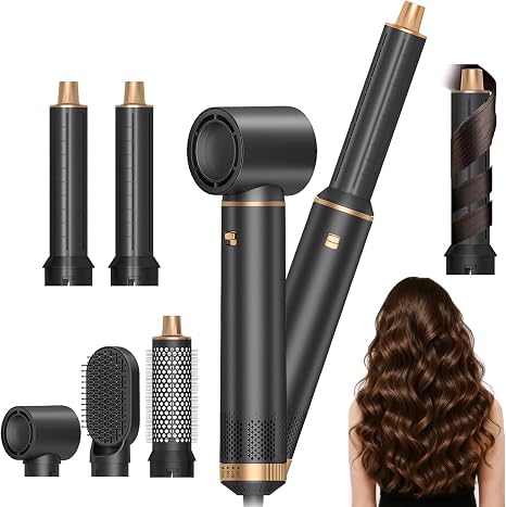 5-in-1 Airstyler 1000W Hot Air Brush with Automatic Curling Iron