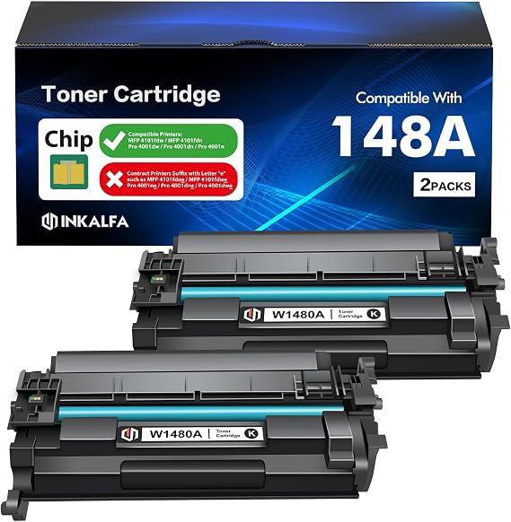 148A Toner Cartridge Black MFP 4101fdw 4001n W1480A W1480X 148X High Yield