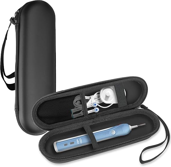 ProCase Toothbrush Travel Case for Oral-B & Sonicare -Black | Fits Oral-B Pro/IO Series & Sonicare, Hard EVA Cover, Storage Bag Holder with Mesh Pocket