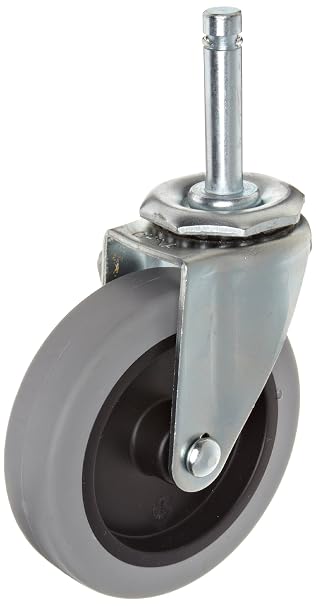 Carlisle Paddles Stem Caster, 4" Wheel Dia, 4-1/2" Wheel Width, 2" Mount Height, brushed_steel (CCSTR203600)