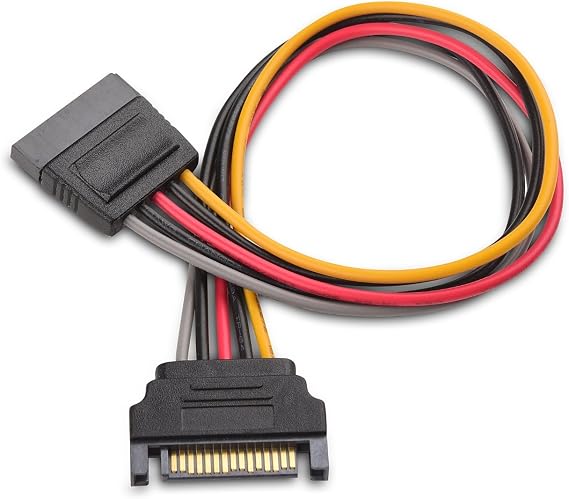 Cable Matters 3-Pack 15-Pin SATA Power Extension Cable, 8 inches