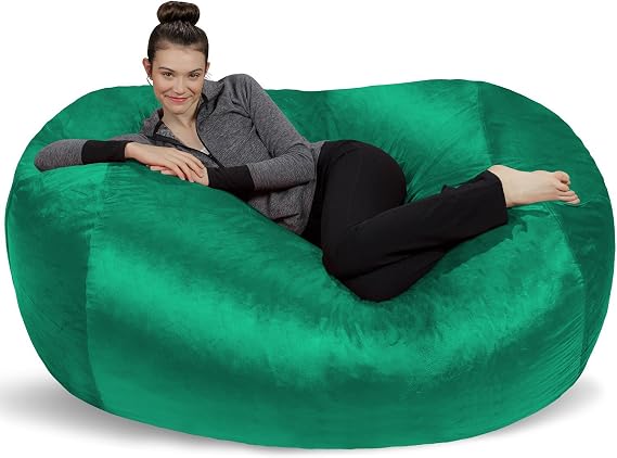 Sofa Sack Bean Bag Lounger - Plush Bean Bag Sofas with Super Soft Microsuede Cover- XL Memory Foam Stuffed Lounger Chairs for Kids, Adults, Couples - Jumbo Bean Bag Chair Furniture 6 Feet - Royal Blue