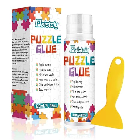 Puzzle Glue, Suitable for 1000/3000/5000 Pieces of Paper and Wood Puzzles, Clear Quick Dry Jigsaw Puzzle Glue, Used of Paper Puzzles (1 apck)