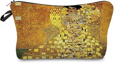 Oil Painting Artwork Makeup Bag Cute Organizer Bag Travel Toiletry Zipper Storage Bag Klimt Artistical Gifts Cosmetic Bag for Women Artist Friends