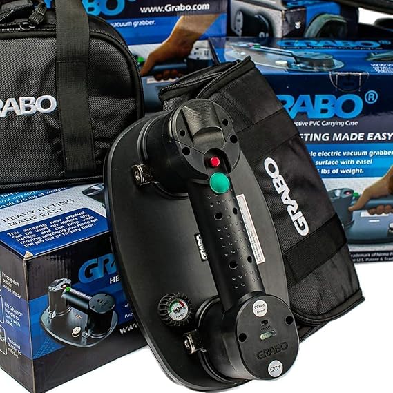 Nemo GRABO (2 Batteries, 2 Seals) - Electric Vacuum Suction Cup Lifter for Wood, Paver, Drywall, Marble, Tile and More (Lifts up to 375 lbs)