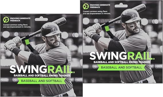 SWINGRAIL Baseball/Softball Swing Trainer Aid (2-Pack) Equipment for Batting and Hitting