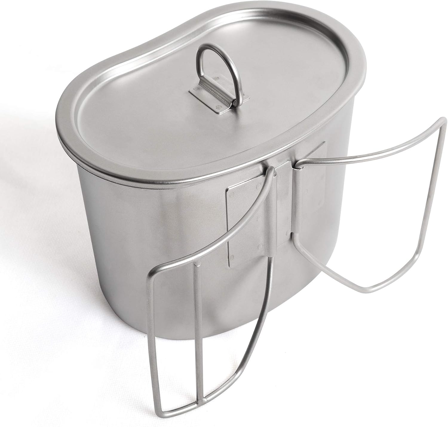 Goetland Stainless Steel 0.85QT Canteen Cup with Lid WWII US GI Style Military Army Metal Mug and Cover for Outdoor Sport Camping Hiking BBQ Backpacking