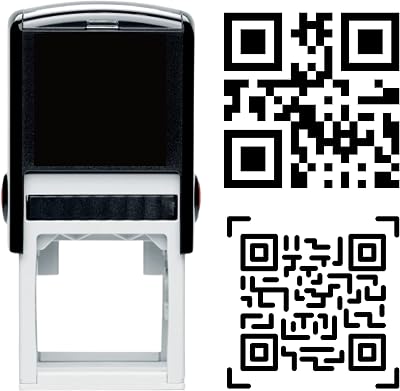 QR Code or Logo Custom Rubber Personalized Custom Stamp Self Inking or Wood Handle 1 58 x 1 58