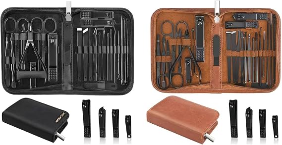 Manicure Set Professional Nail Clipper Kit-26 Pieces Stainless Steel Manicure Kit,Nail Care Tools with Luxurious Travel Case