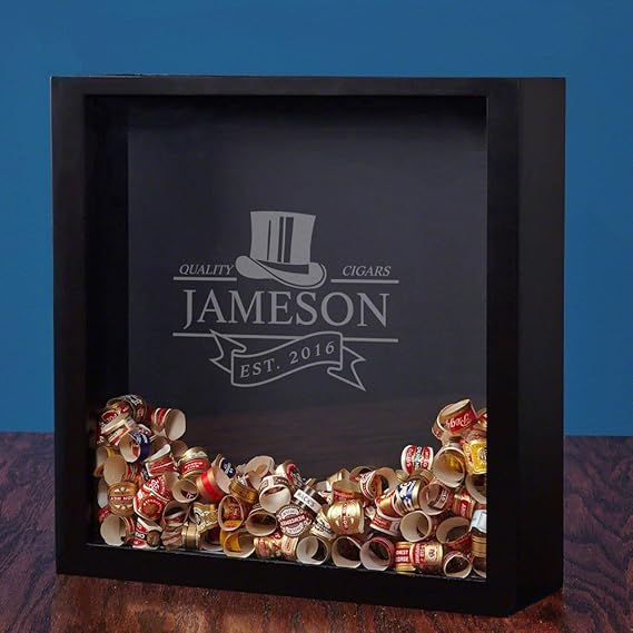 Personalized Cigar Band Shadow Box - Top Notch Cigars Box, Custom Product