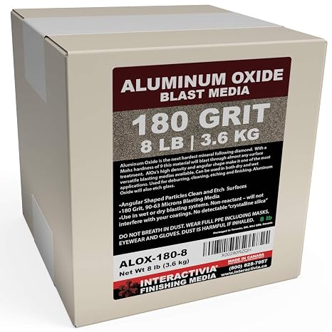 #180 Aluminum Oxide - 8 LBS - Fine Sand Blasting Abrasive Media for Blasting Cabinet and Blasting Guns.