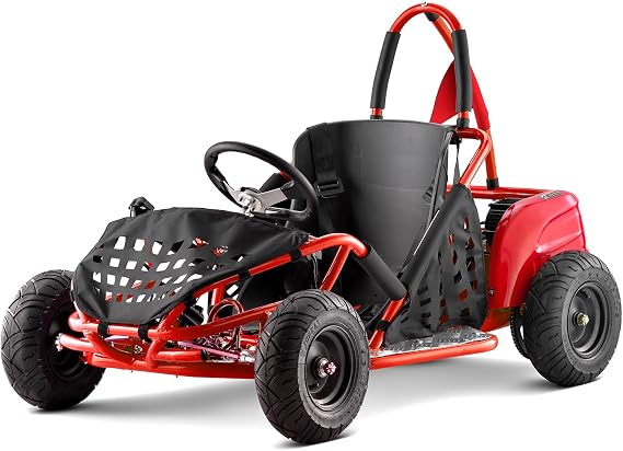 Electric Go Kart, 48V Powered Ride On Car, Steel Tubular Frame, Seat Belt, 13 inch All-Terrain Tires, Parental Speed Control Red