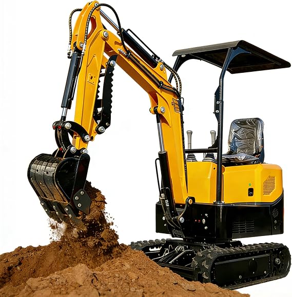 MMS 1 Ton Mini Excavator with 15.7"/400 mm Digging Bucket for Courtyards