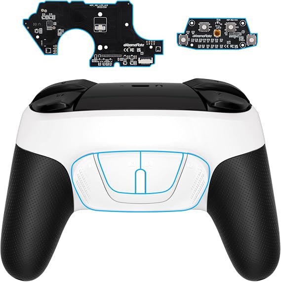 eXtremeRate Back Buttons Attachment for Nintendo Switch Pro Controller, White Back Paddles Programable RISE4 Remap Kit for Switch Pro Controller - Controller NOT Included