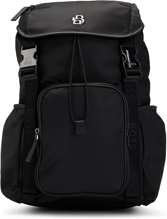 BOSS Mens B Icon Matte-twill backpack with double monogram  lining Size One Size