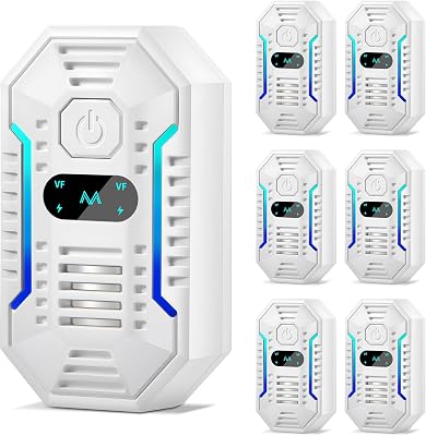 2025 Upgraded Ultrasonic Pest Repellent Indoor Insect Repeller,Pest Control,Repellent Roach,Mouse,Spider,Bugs,Mosquito,Mice,Ant, 6 Packs Rodent Repellent Ultrasonic Plug in,Family and Pets Friendly