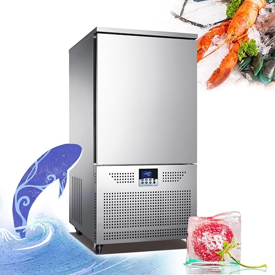 Kolice Commercial 10 Trays Shock Freezing Blast Chiller & Freezer, Chest Freezer, Frozen Dough, Pastry, Ice Cream, dumplings Blast Freezer, Lowest Temperature -40F(-40C)