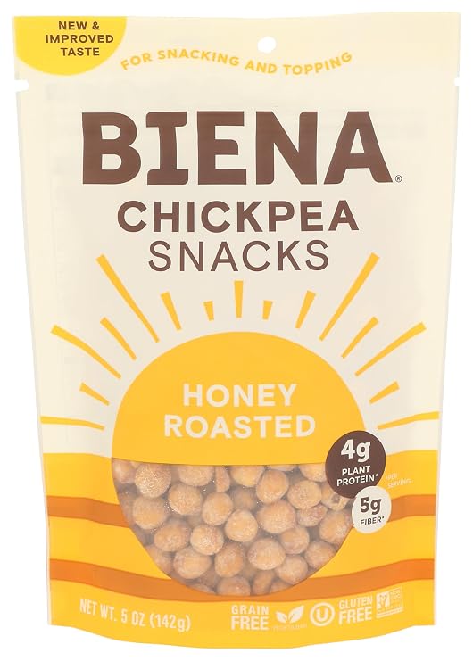Biena Foods, Chickpea Snack Roasted Honey, 5 Ounce